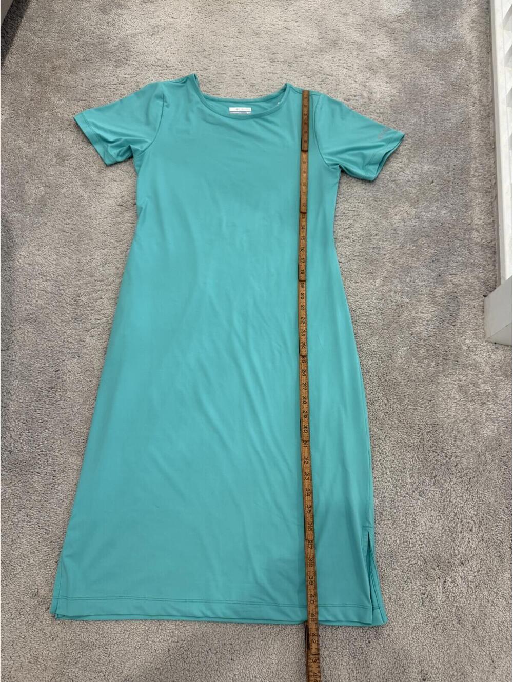 Columbia PFG Performance Fishing Gear Teal Short Sleeve Athletic Dress Size S/P